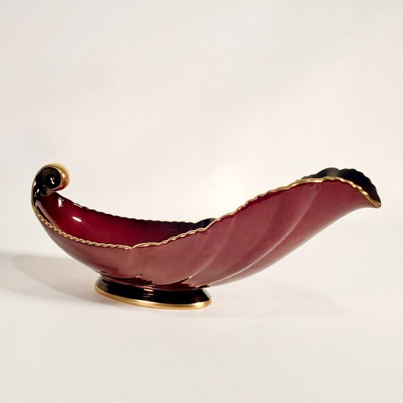 Vintage Carlton Ware 'Rouge Royal' Gravy / Sauce Boat – 1940s, Red & Gold - Picture 3 of 10